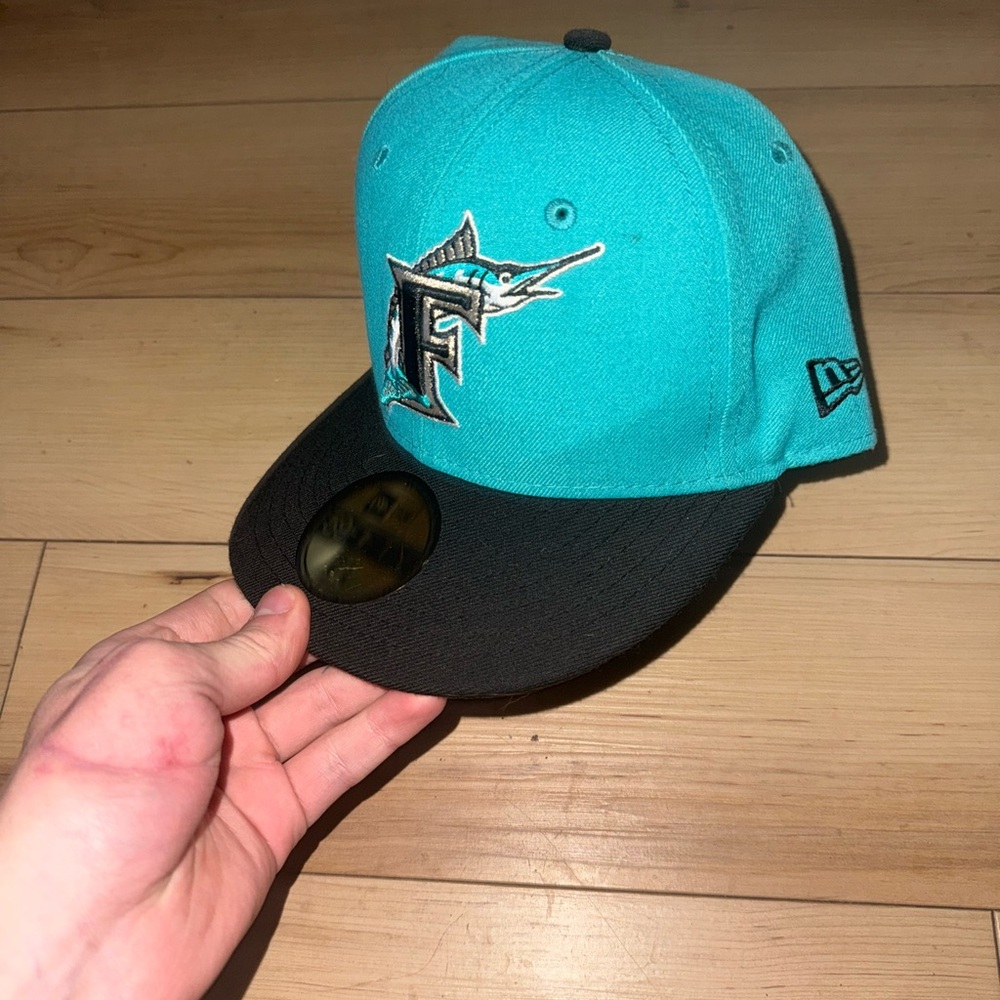 Florida Marlins New Era 7 1/8 Fitted Cap Hat 59/50 Fifty Nine Fifty